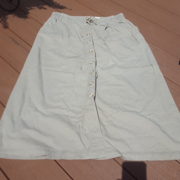 Button Down Midi Skirt - Picture 1 of 4